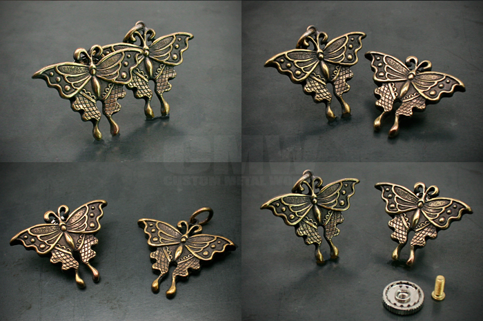 真鍮製バタフライ(Butterfly)のピンズ,チャーム販売,大阪スタジオ